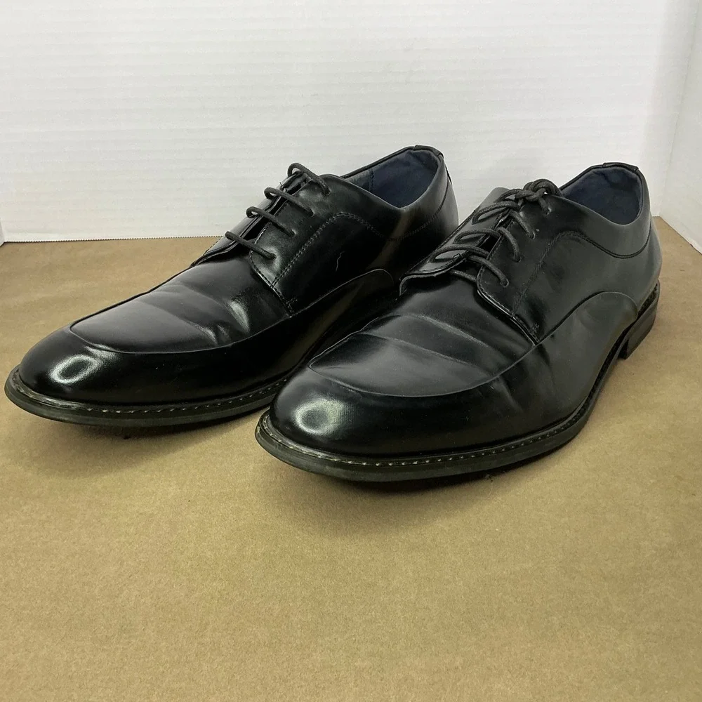 Bruno Marc New York Mens Prime-1 Black Apron Toe Derby Dress Shoes Size 14